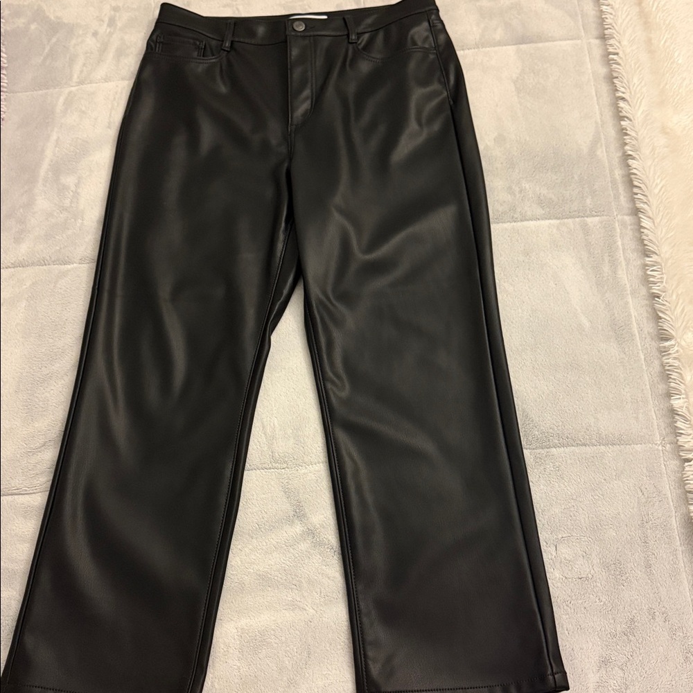 LOFT women’s black leather-like pants